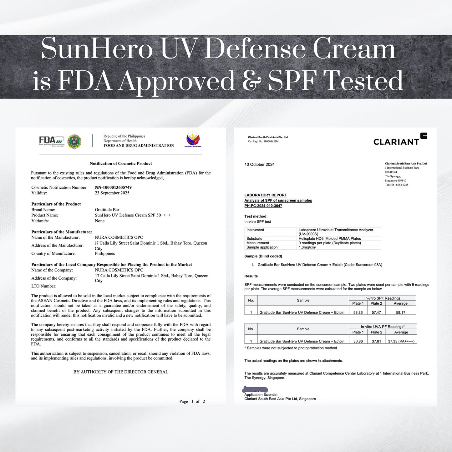 SunHero UV Defense Cream + Ectoin SPF 50++++ Sunscreen